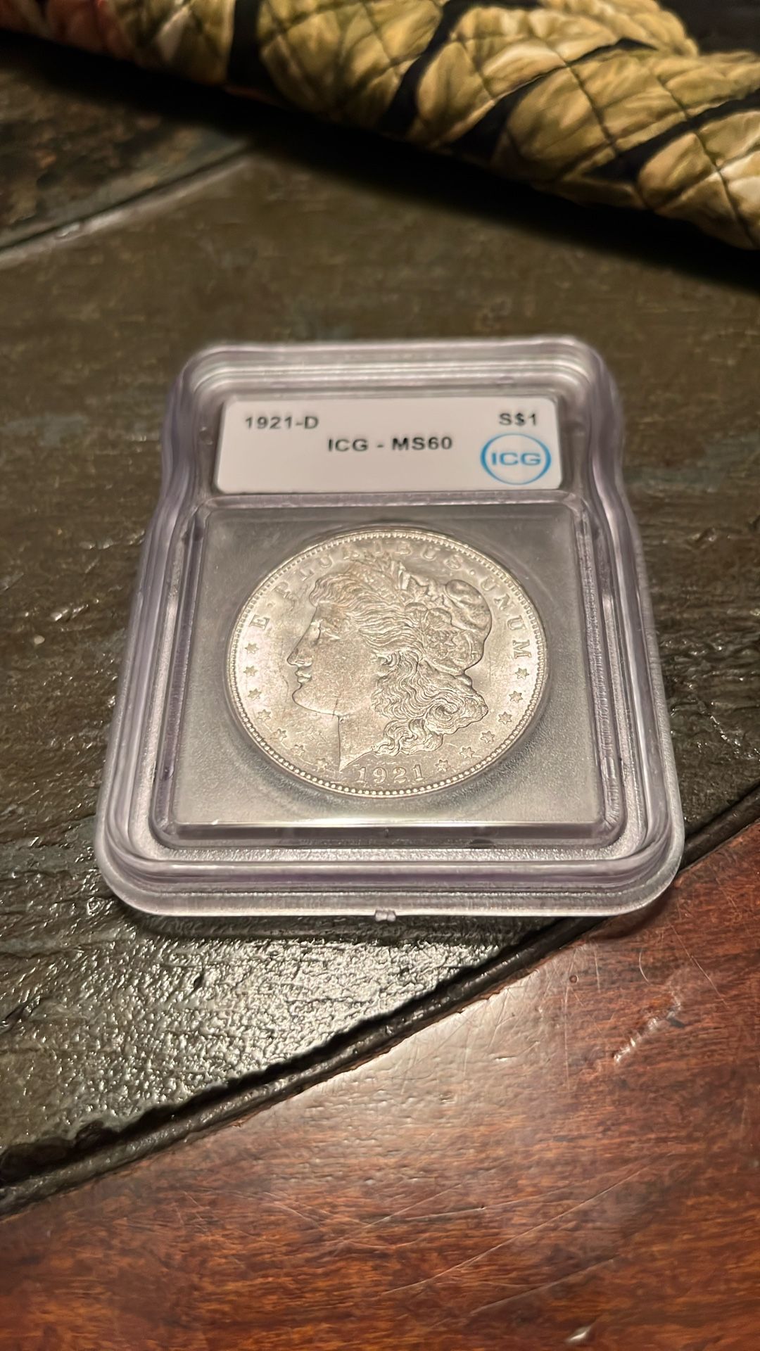 1921-D Morgan Silver Dollar Graded MS60 UNC