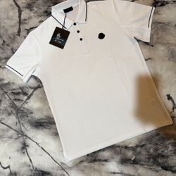 Moncler White Polo 