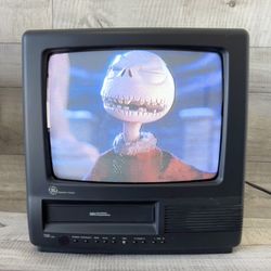 General Electric 13TVR03 VHS TV No Remote Gaming Tested Working