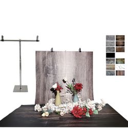 Open Box ZOLLEIPRO 7PCS 39x27Inch Food Photography Backdrop Paper with Stand,14Patterns Table top Photography Background for Product.