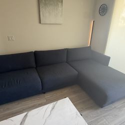 Blue L Shape Sofa 