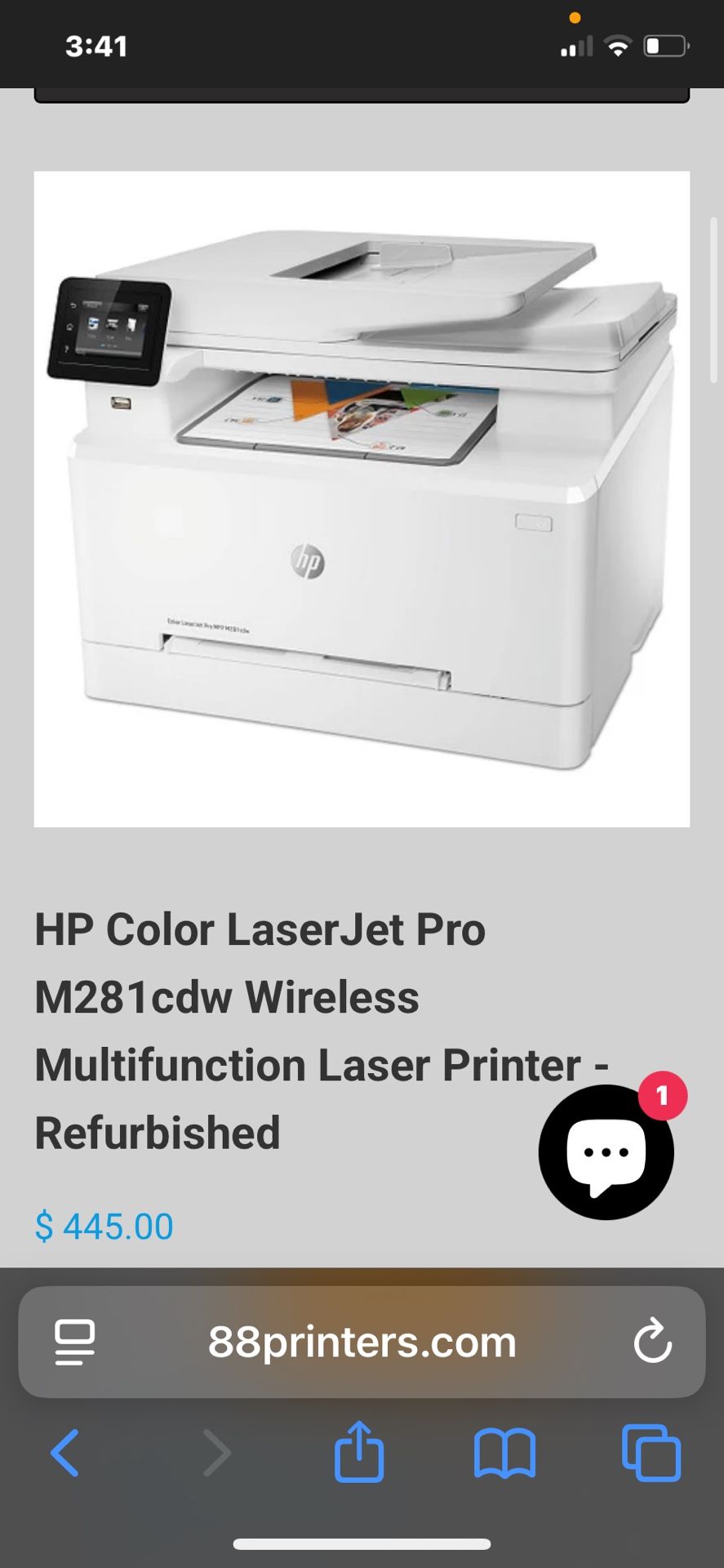 HP color LaserJet Pro MFPM281CDW printer