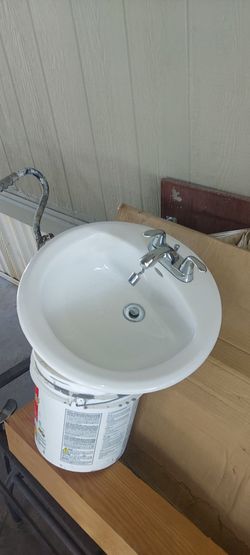 Overmount porcelain sink