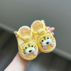 NEW Baby Crochet Knit Sandals, Golden Yellow