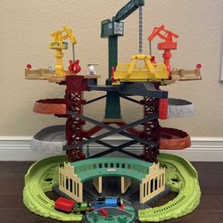 Thomas & Friends Multi-Level Toy Track Set, Trains & Cranes Super Tower, 2.5 Ft Tall