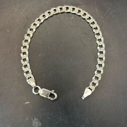 Silver Cuban Link Bracelet 