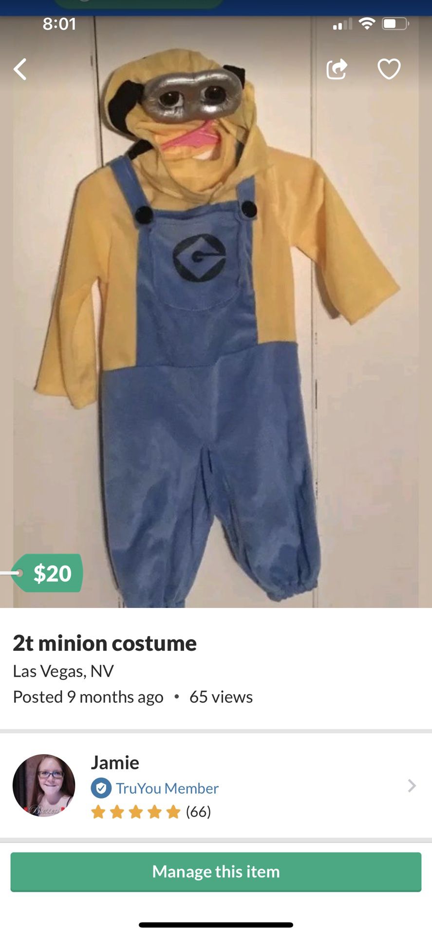 2t minion costume