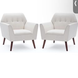 Wide Tufted Accent Armchair: