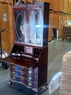 Mahogany Secretary Desk with Hutch