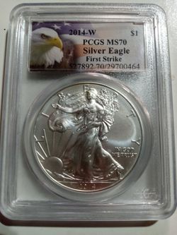 2014-W PCGS MS70 Silver Eagle $1 - First Strike