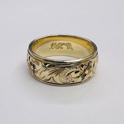 14K gold flower ring 7.5 grams