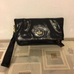 Coach Resort Black Patent Op-Art Leather Wristlet