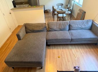 L-shaped couch gray