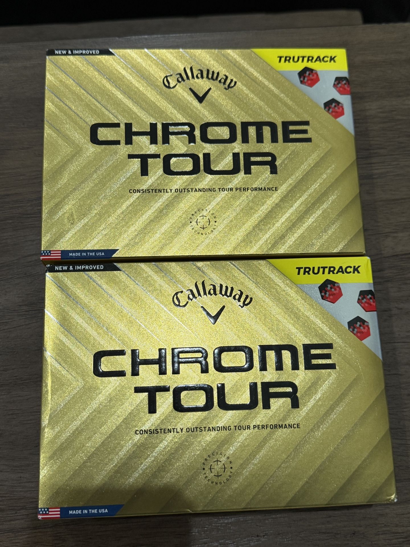 NEW GOLF BALLS Callaway Chrome Tour TruTrack YELLOW 1 or 2 dozen