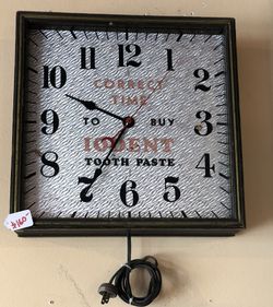 Vintage Iodent Toothpaste Clock