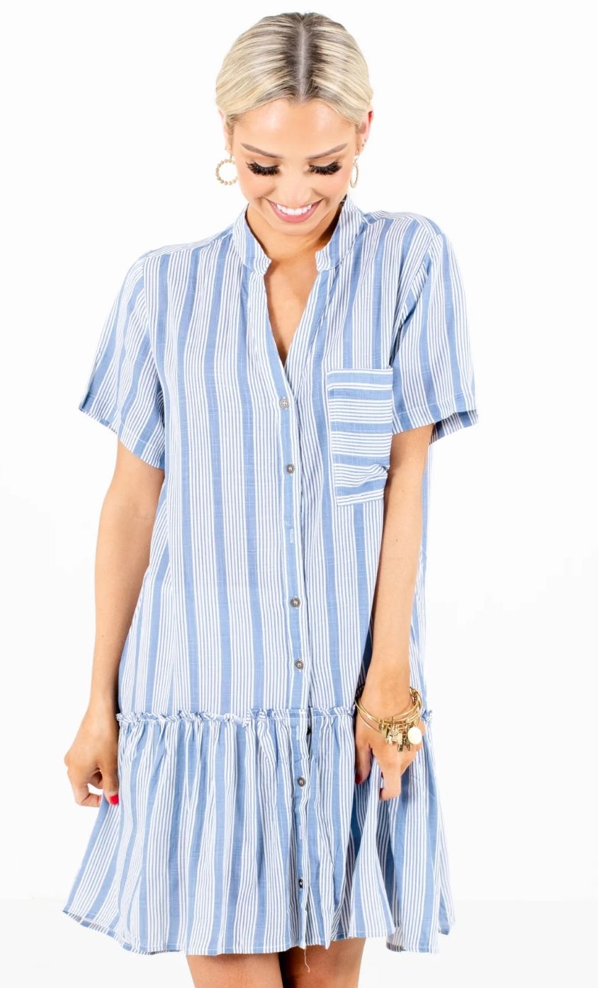 Blu Heaven Today & Everyday Striped Mini Dress