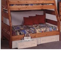 Twin and Full Bunk Bed with Mattresses