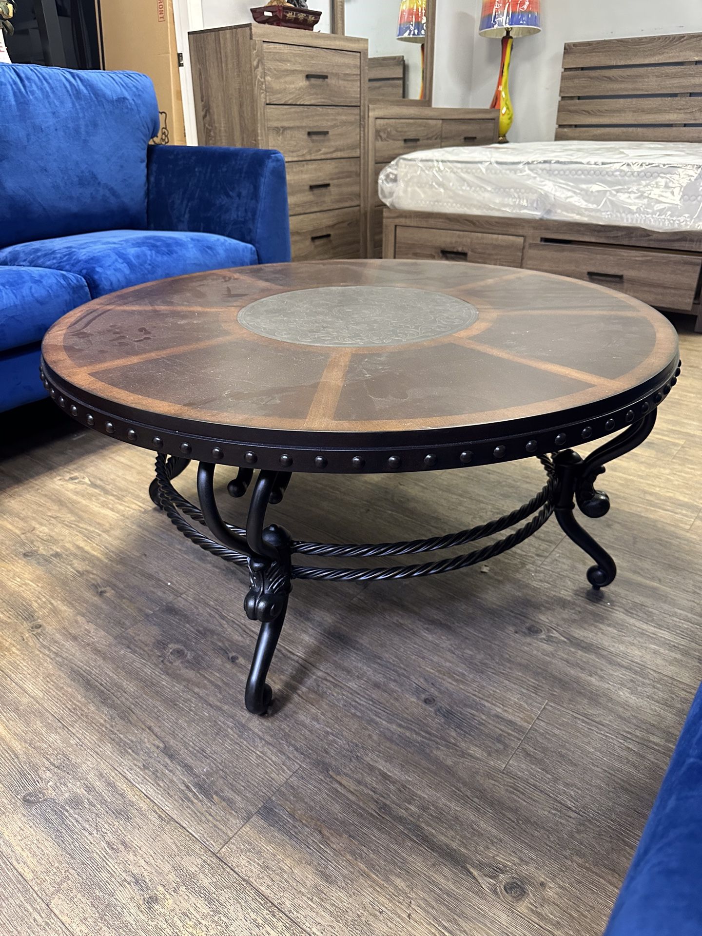 New Beautiful Wood Coffee table With Black Accents