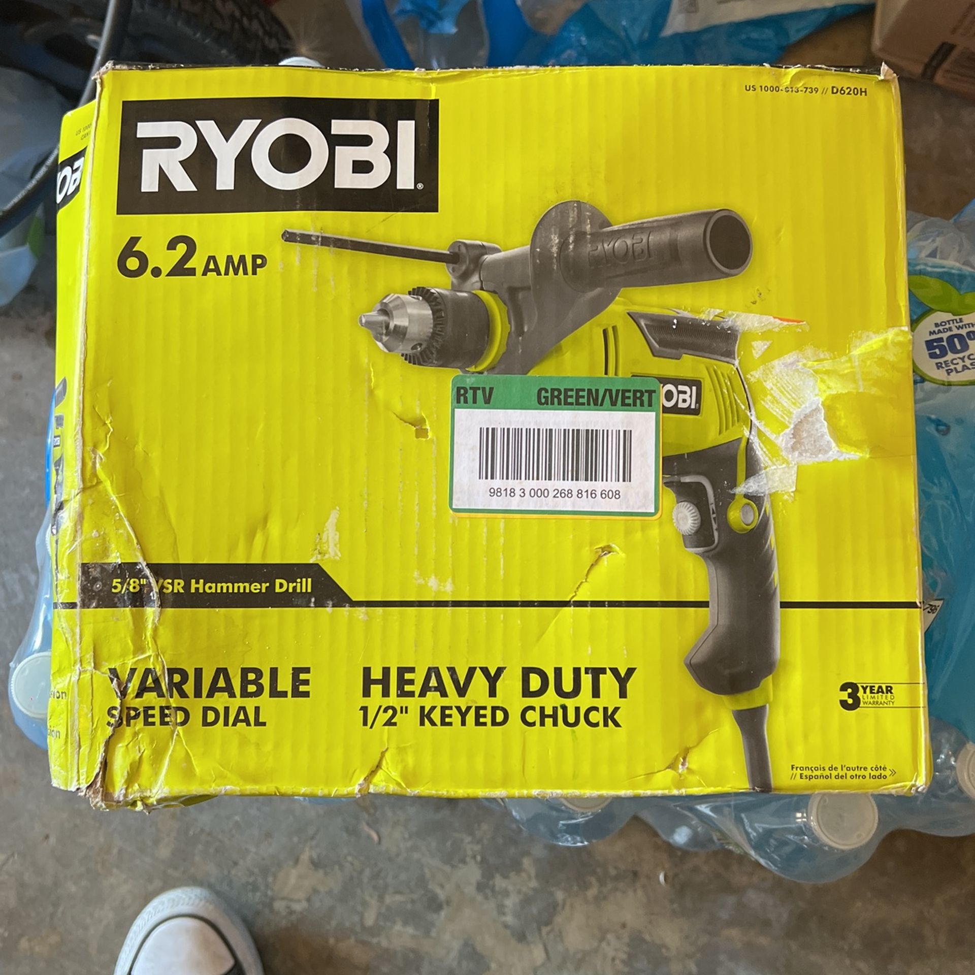 RYOBI 6.2 Amp Corded 5/8 in. Variable Speed Hammer Drill