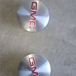 **(2) OEM GMC Brushed Chrome Center Caps**