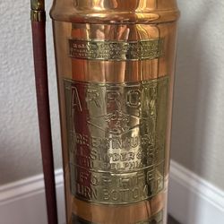 ANTIQUE BRASS ARROW M.L. SNYDER AND SONS FIRE EXTINGUISHER PHILADELPHIA, PA