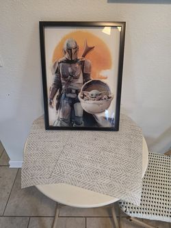 The Mandalorian & Grogu 3D Framed Art – Star Wars Wall Decor 15x20"