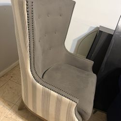 Gray Wingback Chair