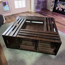 Crate Coffee Table On Wheels