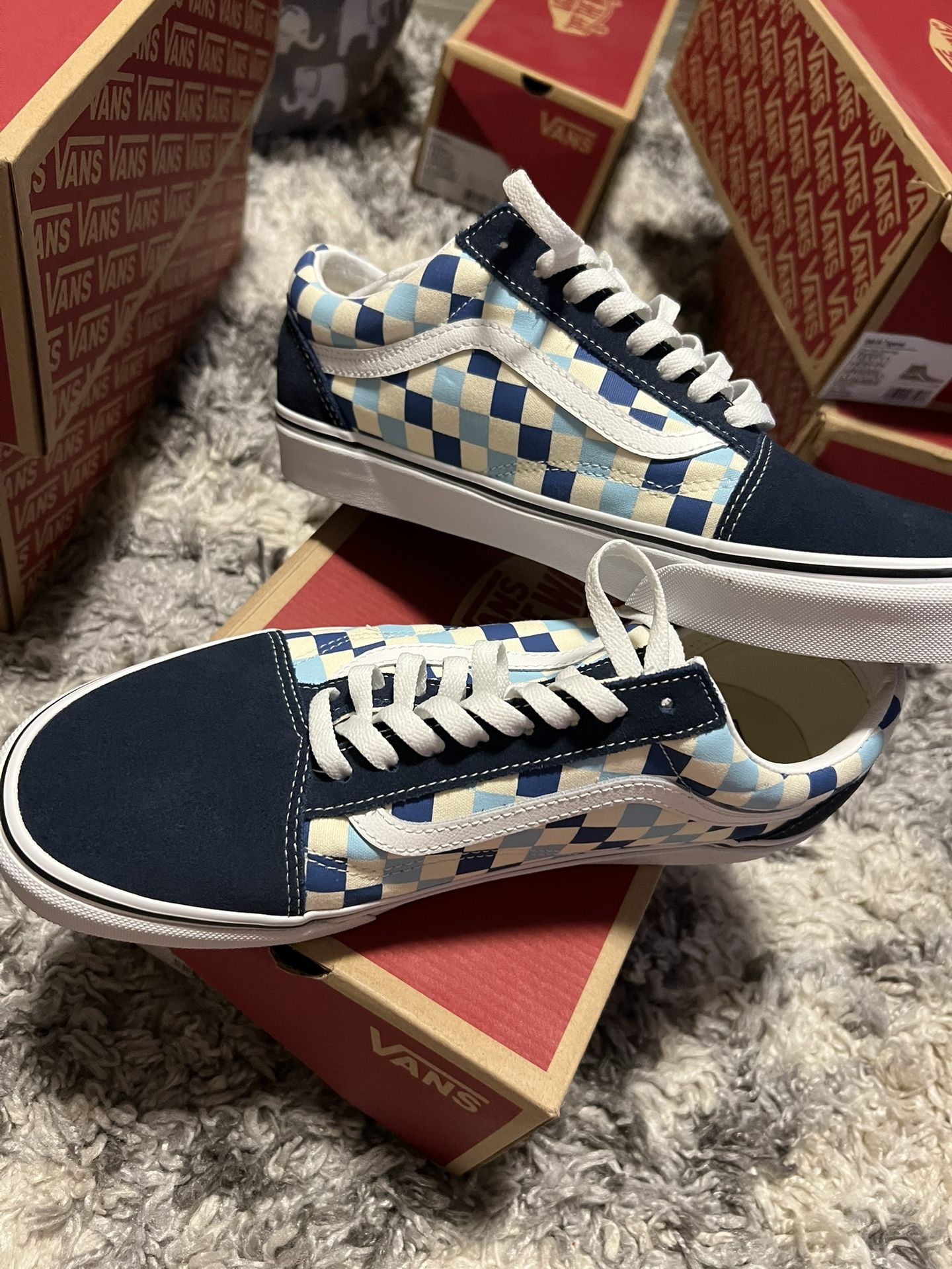 Old Skool Checkerboard Blue Topaz Vans