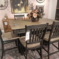 Tyler Creek Black/Grayish Brown Dining Table And 6 Chairs$10 Down Payment And Financing Available