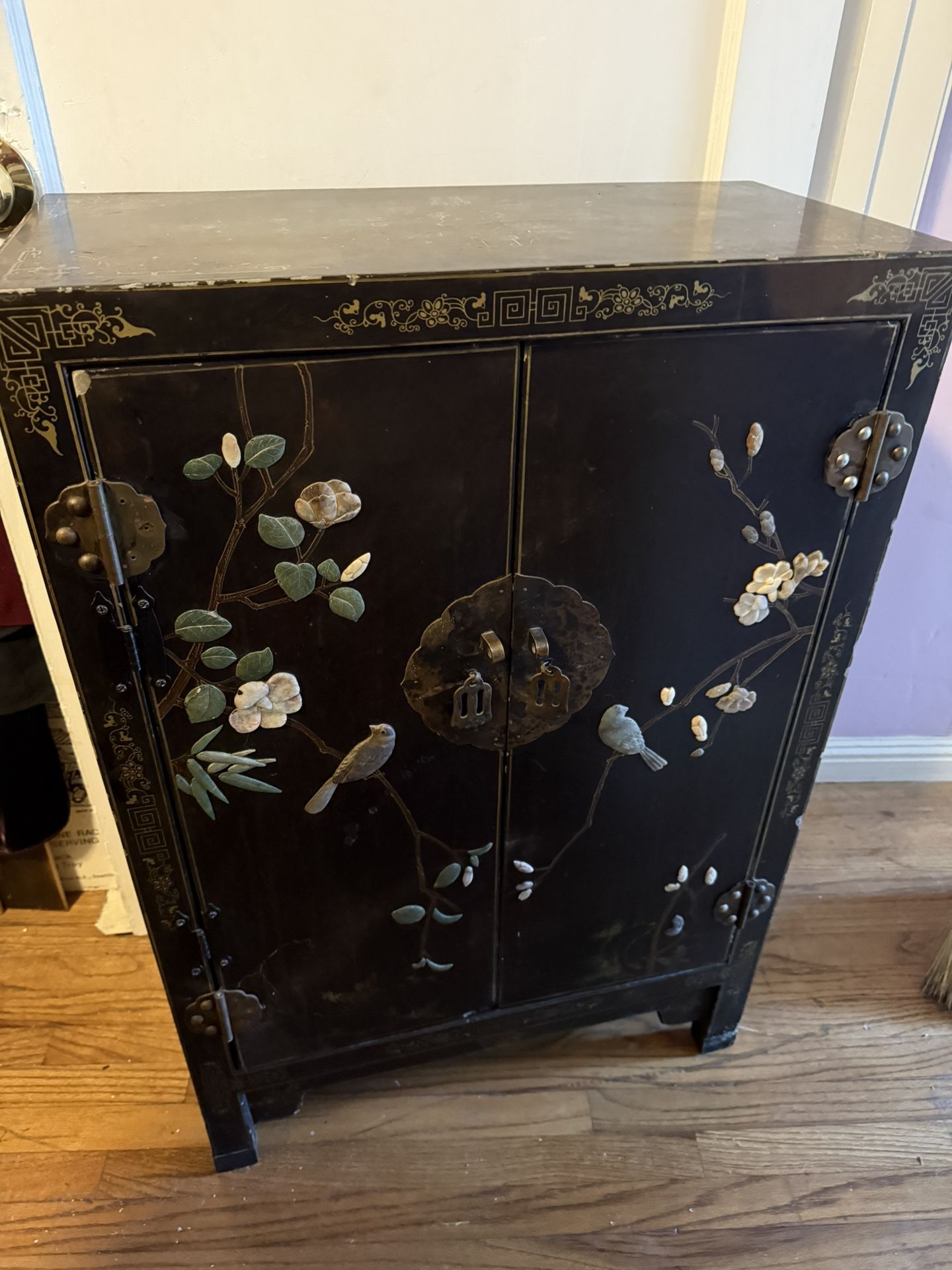 Chinese Black Lacquered Cubbard