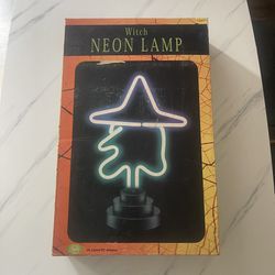 Witch Halloween window display decor holiday spooky neon Light Plug in Halloween witch neon light display 