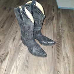 Women BLACK OLD GEINGO WESTERN BOOTS