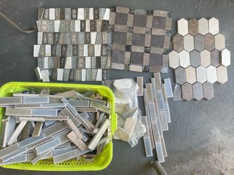 Mosaic tiles – assorted colors and styles. 26 pounds total.