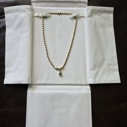 14K Yellow Gold Genuine Emerald & Genuine Diamond Necklace. Total Approximately Weight 20.95 Grams 