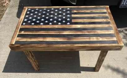 Custom Wood American Flag Table