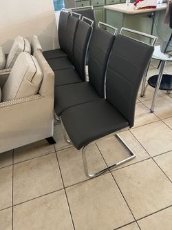 6 gray dining chairs