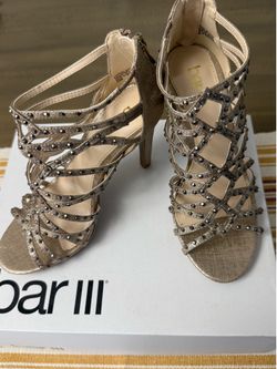 Bar lll Champagne Color Studded Heels