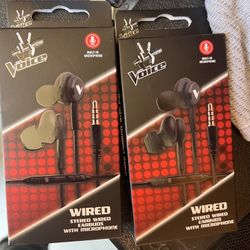 2 The Voice Wired Stereo Earbuds with Microphone