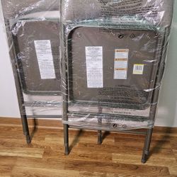 2 Metal Folding Padded Chairs – Never Used