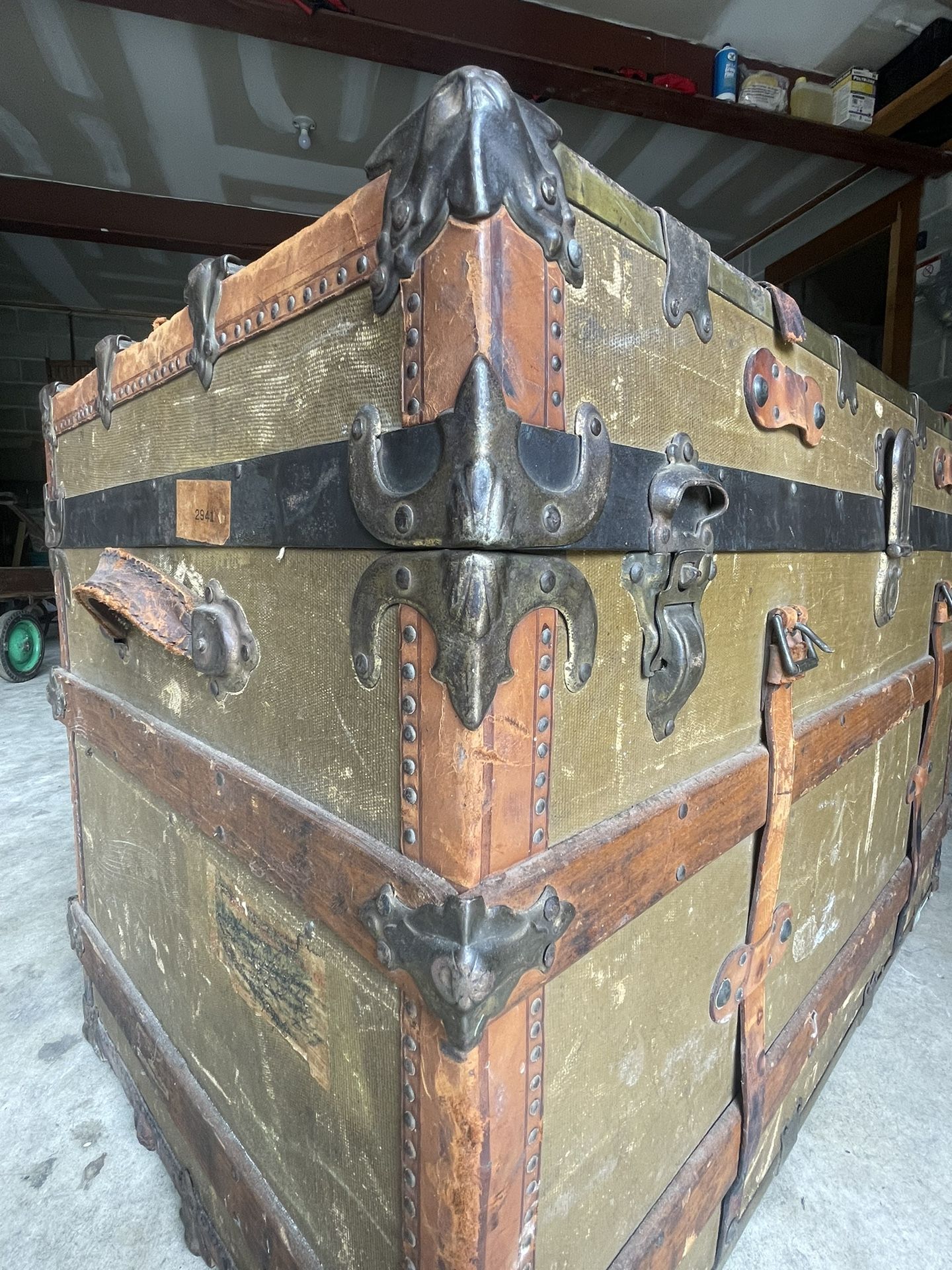 Antique Flat Top Trunk.
