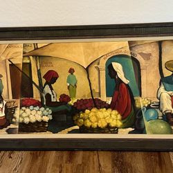 Oversized 7’ 7” Beautiful Hand Painted Painting  Signed Solecki 