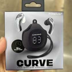 NWT PrimeAudio Curve Wireless Earbuds with Case
