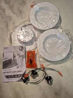 Ensenior 5/6 in LED Recessed Retrofit Downlight 3 Pc 5CCT Dimmable 9W 120V White