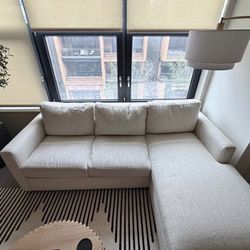 Crate and Barrel Barrett I| 91" Reversible Storage Chaise Lounge