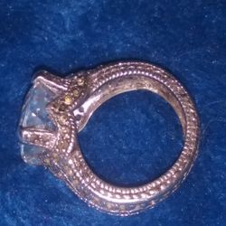 Vintage 925 .ring Stone All The Way Around The Ring.