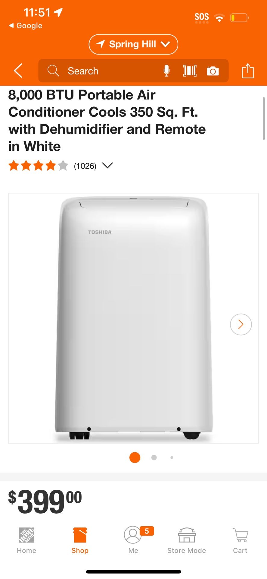Toshiba Portable Air Conditioner