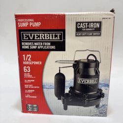 🔥 1/2 HP Cast Iron Sump Pump 63 gal (retail $307)
