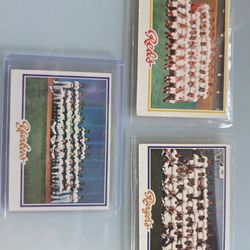 1978 Team Checklists Cards Topps - Yankees Reds Rangers