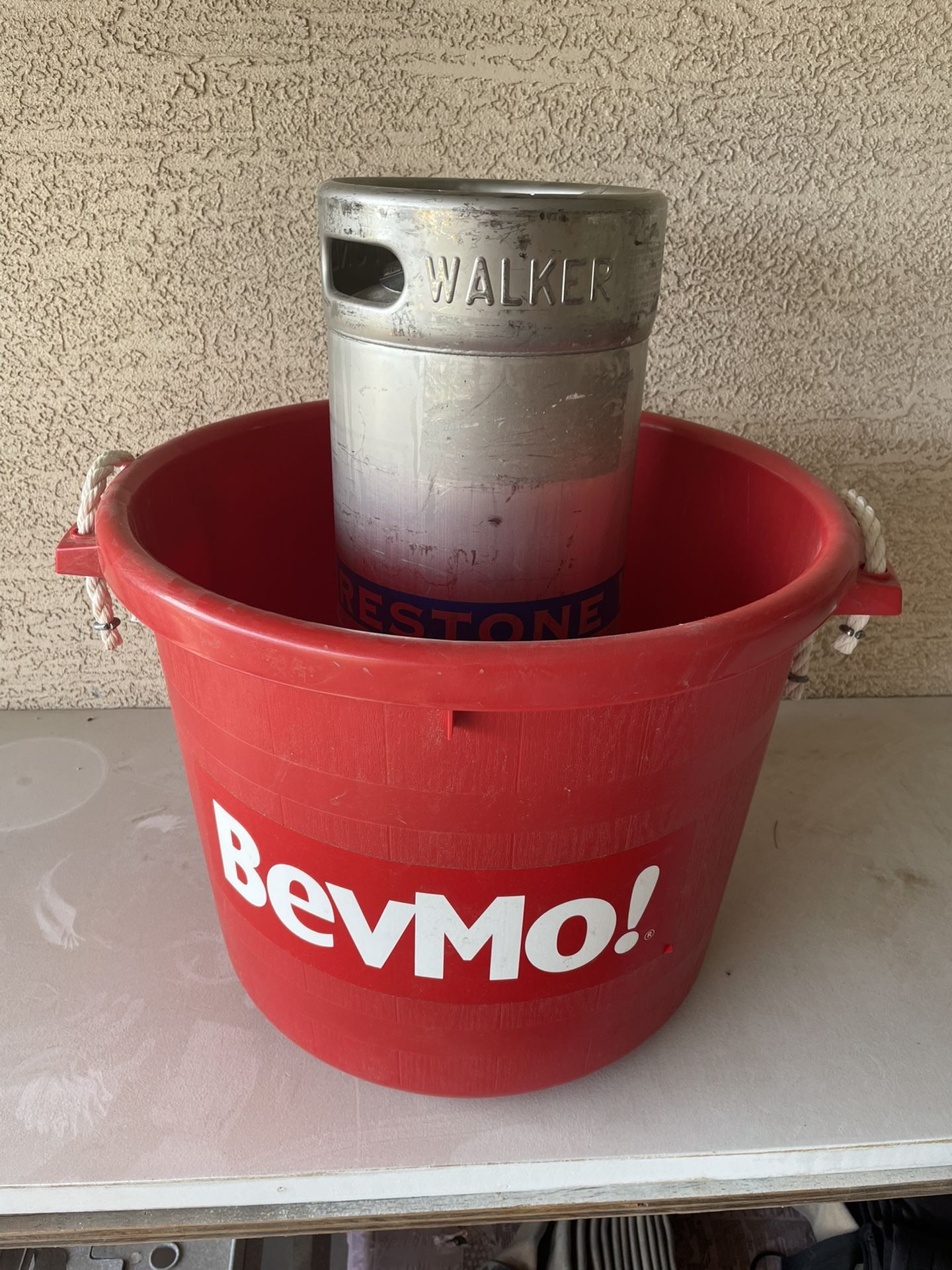 BevMo Tub And 5 Gal Empty Beer Keg